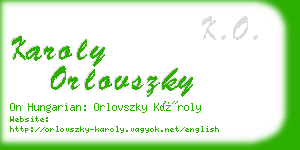 karoly orlovszky business card